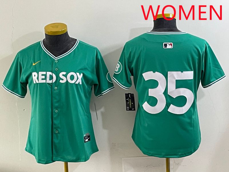 Women 2025 Boston Red Sox #35 No Name Dark Green Joint Name Nike MLB Jersey style 1